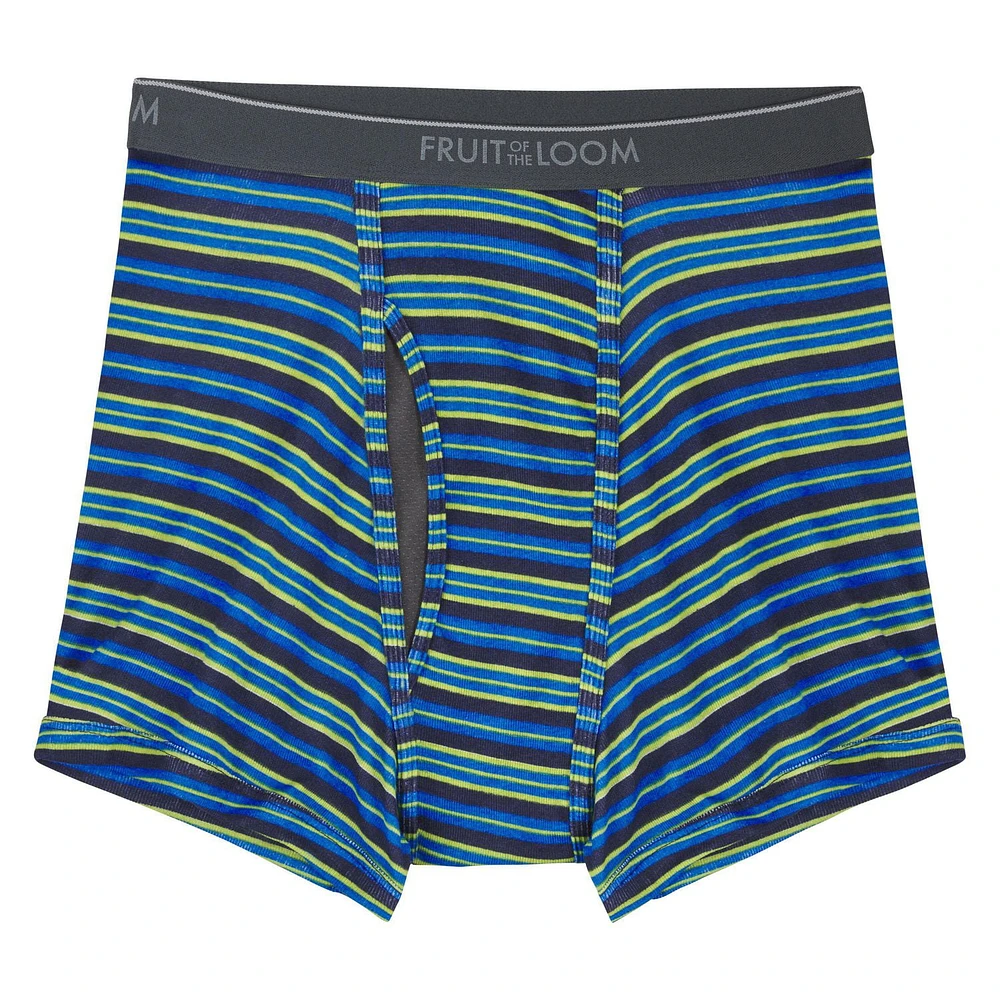 Fruit of the Loom Men's CoolZone Fly Print/Solid Short Leg Boxer Brief, 4-pack, Sizes: S - XL
