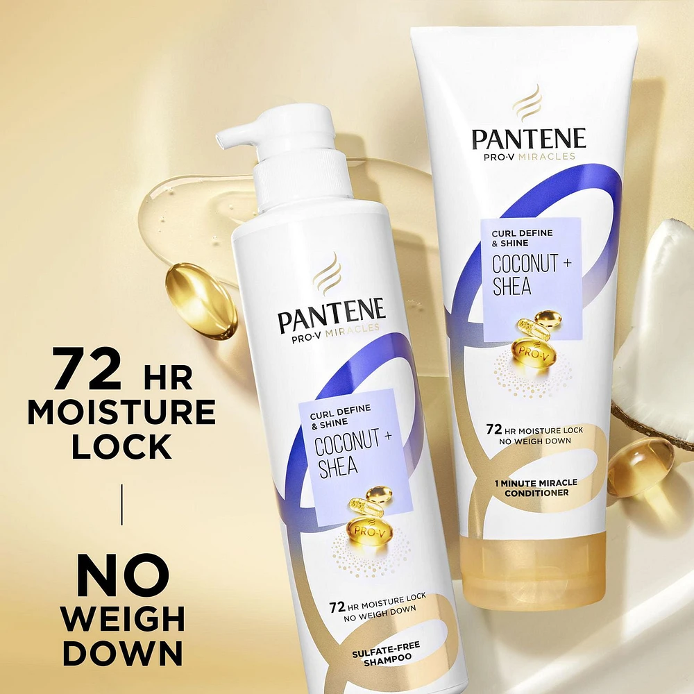 Shampooing Pantene Pro-V Miracles Définition des boucles et éclat Noix de coco + karité, sans sulfate 400ML