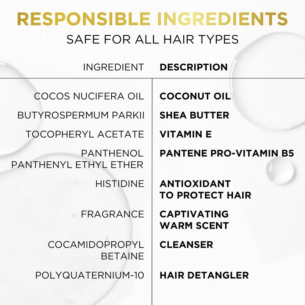 Shampooing Pantene Pro-V Miracles Définition des boucles et éclat Noix de coco + karité, sans sulfate 400ML