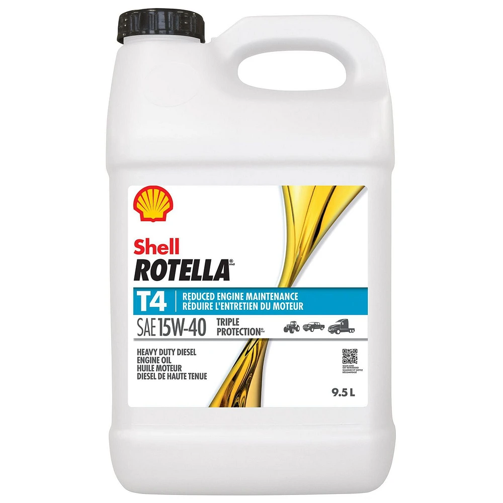 Shell Rotella T4 15W40  Diesel Engine Oil 9.5L Jug, Rotella T4 15W40 9.5L