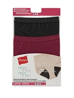 Hanes Women's P2 Fresh & Dry Super Leaks Briefs, S - 2XL