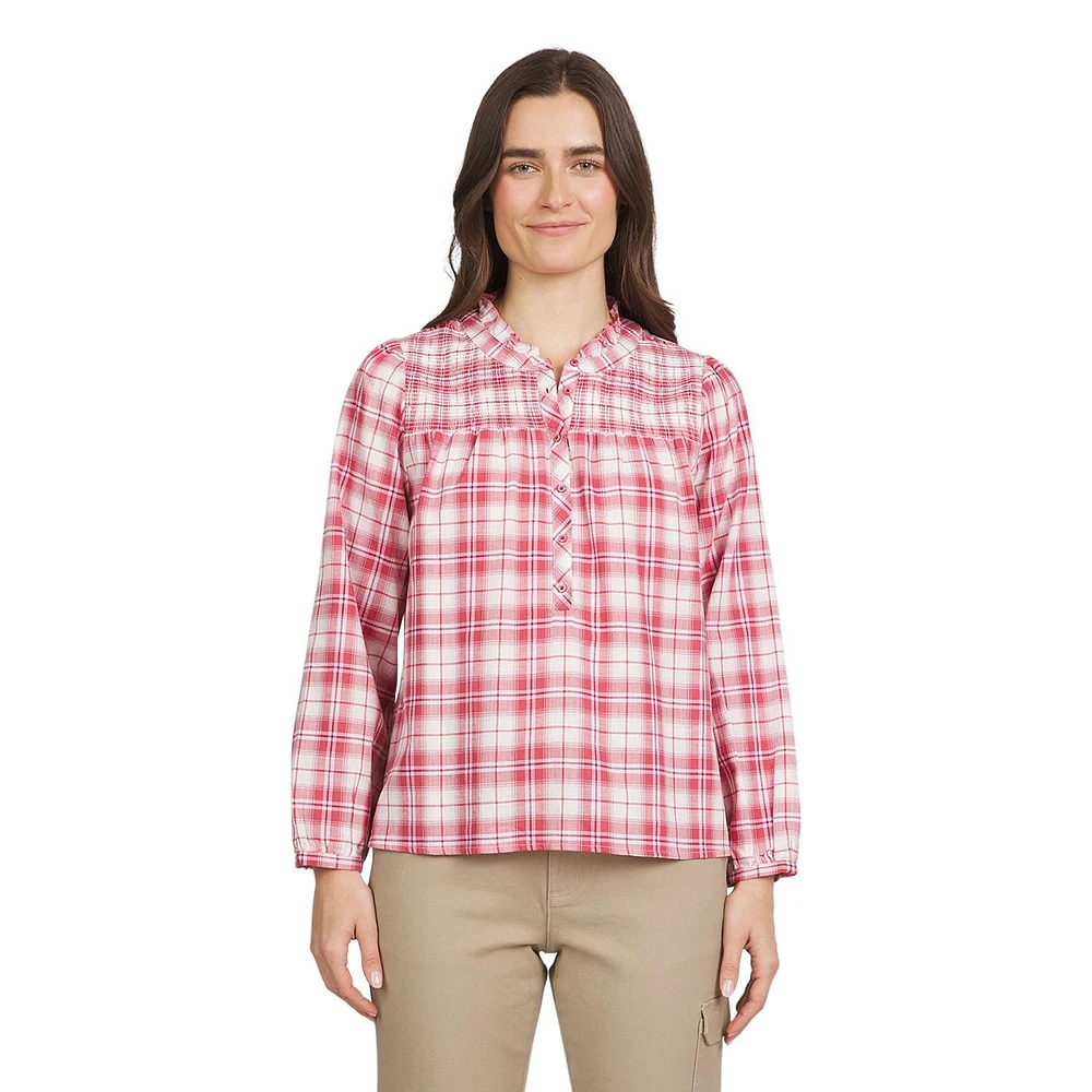 CHAPS HENLEY BLOUSE, BLOUSE