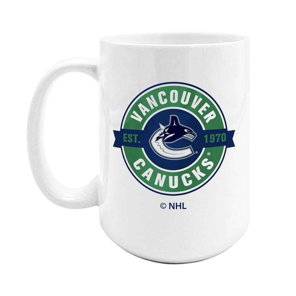 OFFICIALLY LICENSED NHL 15OZ SUBLIMATED COFFEE MUG VANCOUVER CANUCKS