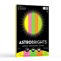 Astrobrights Coloured Cardstock, "Neon" 5-Colour Assortment, 8.5” x 11”, 65 lb, 50 Sheets