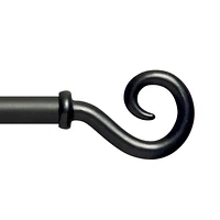 Mainstays Medieval Hook Window Curtain Rod, 1/2" Diameter, 28-48" Length, Black