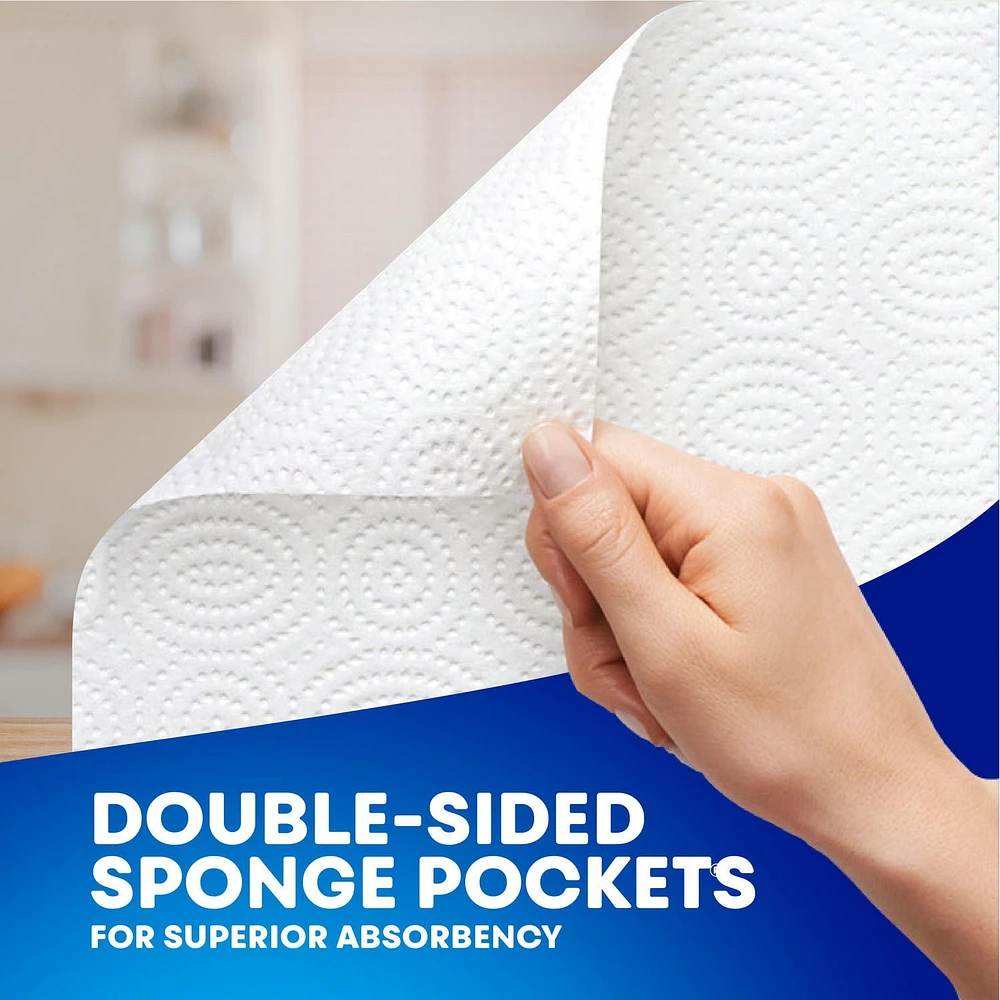 SpongeTowels Ultra Paper Towel, Choose-A-Size® Sheets, 12 Giant Rolls = 18 Regular Rolls