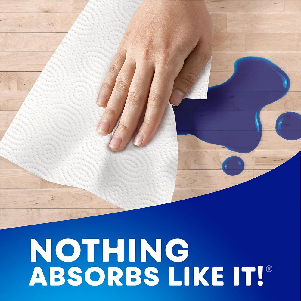 SpongeTowels Ultra Paper Towel, Choose-A-Size® Sheets, 12 Giant Rolls = 18 Regular Rolls