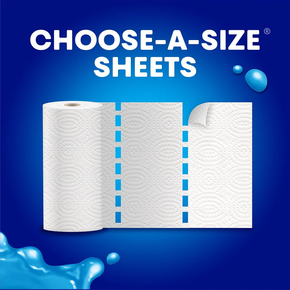 SpongeTowels Ultra Paper Towel, Choose-A-Size® Sheets, 12 Giant Rolls = 18 Regular Rolls