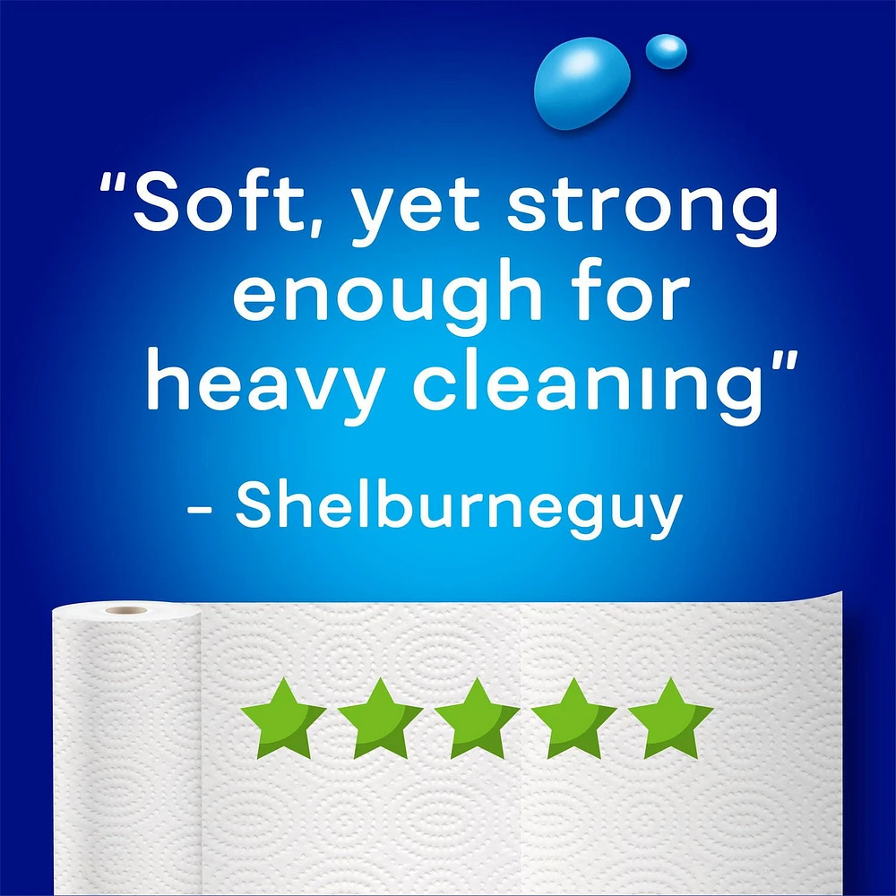 SpongeTowels Ultra Paper Towel, Choose-A-Size® Sheets, 12 Giant Rolls = 18 Regular Rolls
