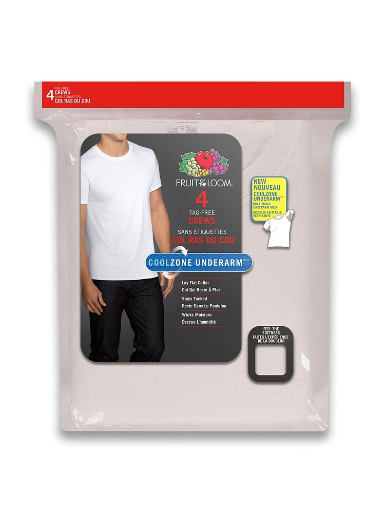 T-Shirt blanc Coolzone de Fruit of the Loom, pq. de 4 Taille S - XL
