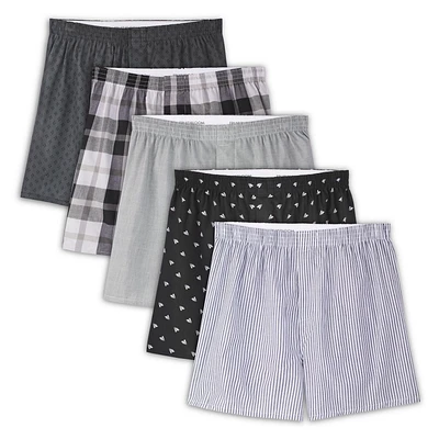 Caleçon boxeur à motif et rayé Fruit of the Loom pour hommes, paq. de 5 Tailles S-XL