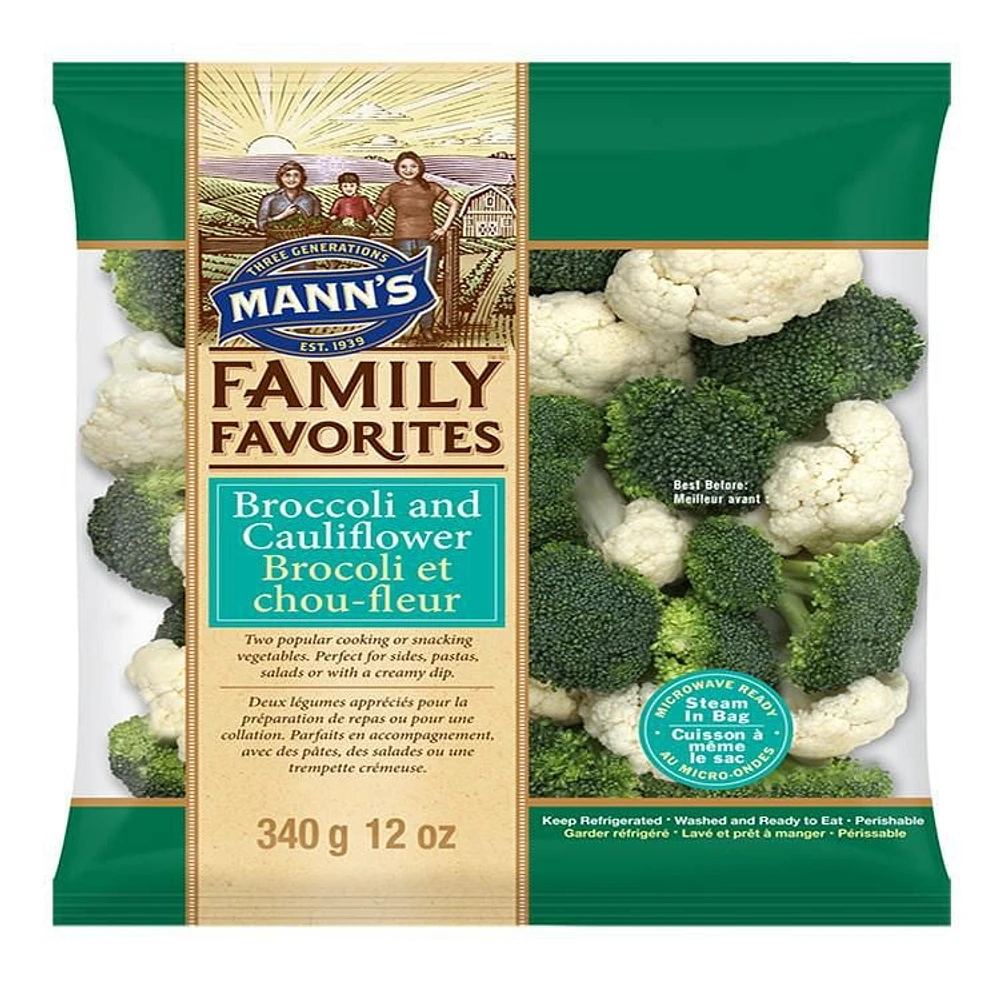 Brocolis et choux-fleurs Family Favourites de Mann's 12 oz