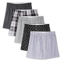 Caleçon boxeur à motif et rayé Fruit of the Loom pour hommes, paq. de 5 Tailles S-XL