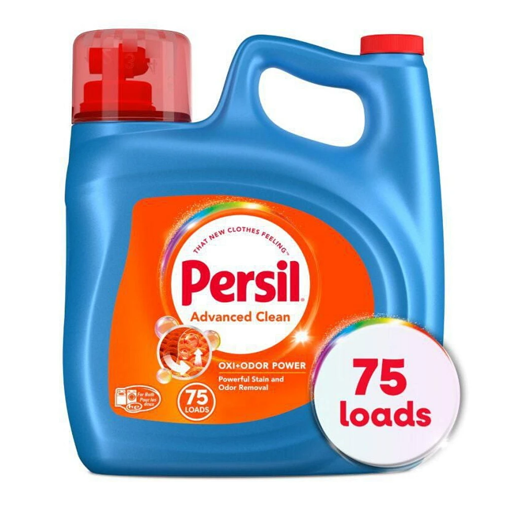 Persil Advanced Clean Oxi+Odor Power Liquid Laundry Detergent, 4.43L, 75 Loads, 4.43L, 75 loads