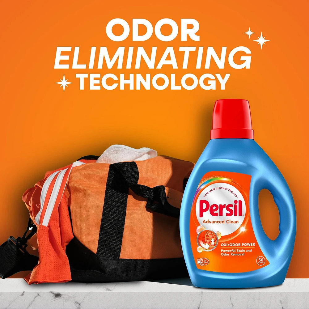 Persil Advanced Clean Oxi+Odor Power Liquid Laundry Detergent, 4.43L, 75 Loads, 4.43L, 75 loads