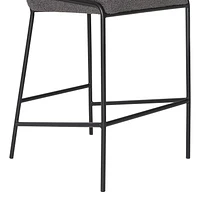 CorLiving Blakeley Modern Boucle Fabric Upholstered Counter Height Bar Stool with Metal Legs – Sold Individually - Comfortable Soft Counter Bar Stools, Bar Counter Stools, and Counter Height Chairs