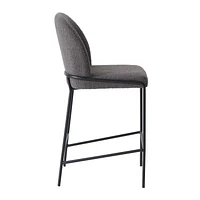 CorLiving Blakeley Modern Boucle Fabric Upholstered Counter Height Bar Stool with Metal Legs – Sold Individually - Comfortable Soft Counter Bar Stools, Bar Counter Stools, and Counter Height Chairs