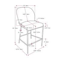 CorLiving Blakeley Modern Boucle Fabric Upholstered Counter Height Bar Stool with Metal Legs – Sold Individually - Comfortable Soft Counter Bar Stools, Bar Counter Stools, and Counter Height Chairs