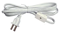 Atron Electro Industries 6 Inch White lamp cord with Switch