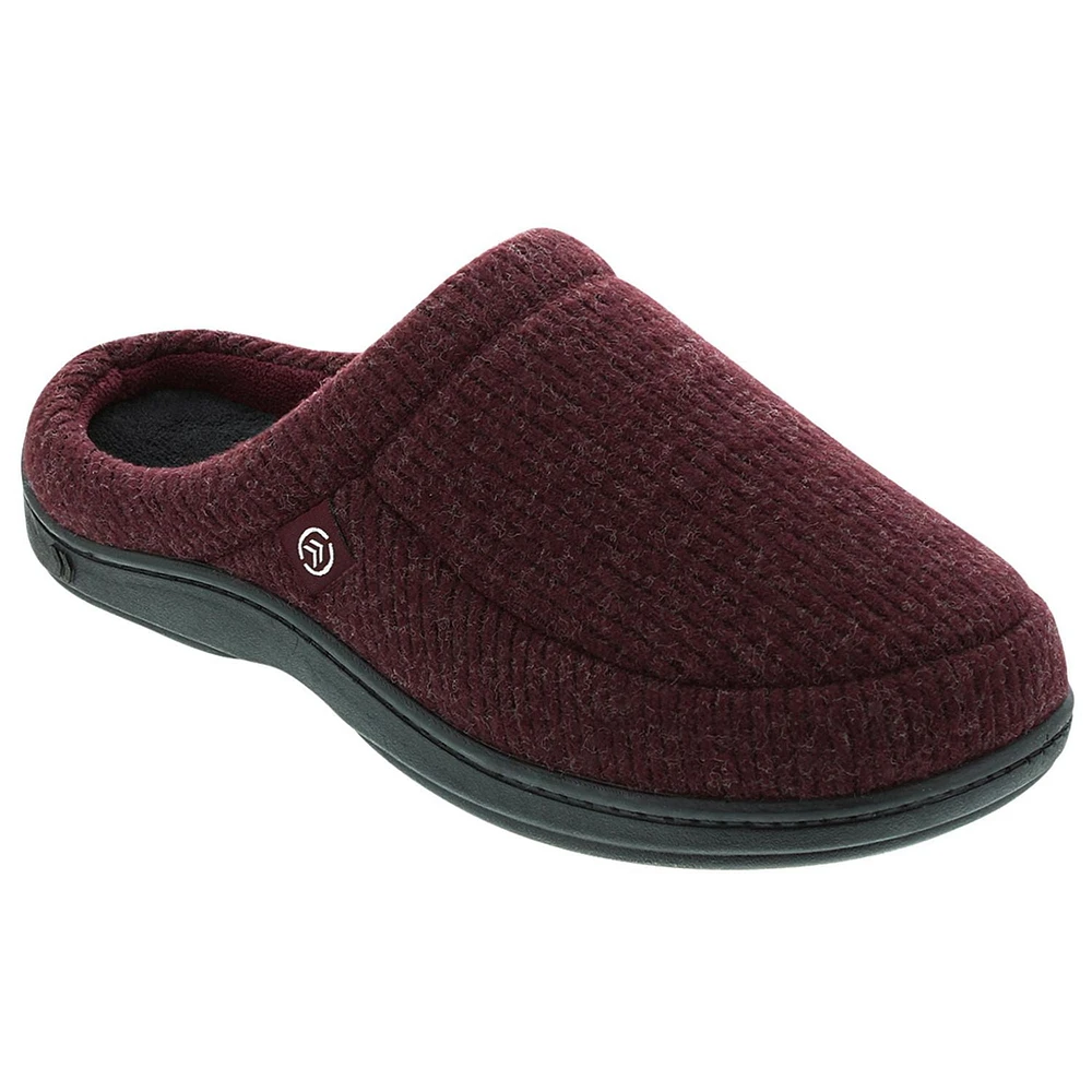 isotoner® Men's Paul Heather Knit Hoodback Slippers