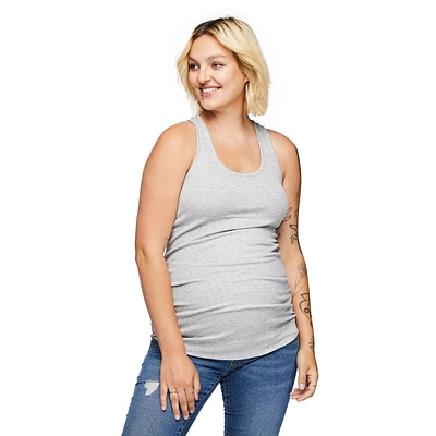 Paisley Sky Maternity Ruched Rib Racerback Tank