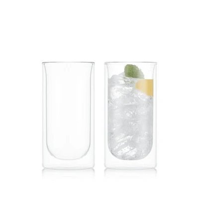 Bodum SKAL 2pc Double Wall Gin & Tonic Glass 0.28 l, 280ml, SKAL DW G&T 280ML