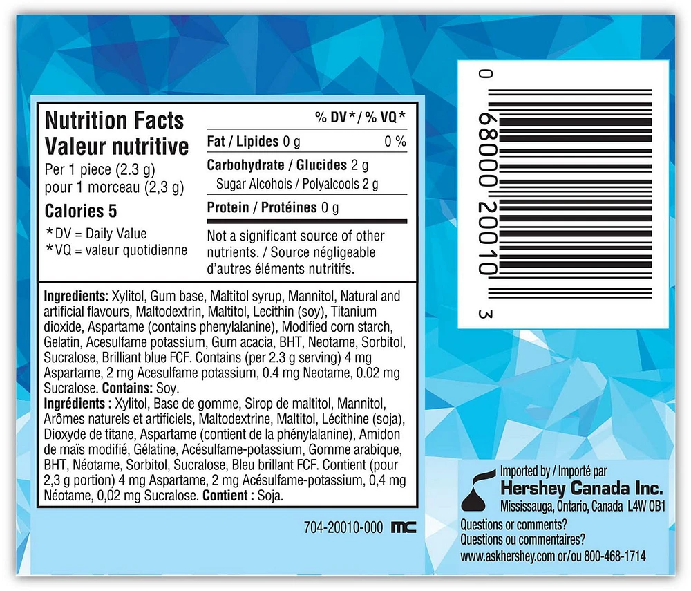 ICE BREAKERS ICE CUBES Peppermint Sugar Free Gum, 40 pieces