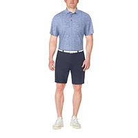 PGA Tour Men's Linear Conversational Print Short Sleeve Polo Shirt