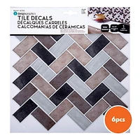Truu Design Self-Adhesive Peel and Stick Herringbone Backsplash Wall Tiles