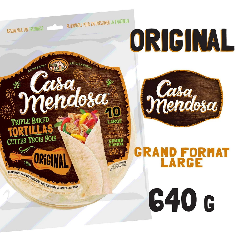 Casa Mendosa Original 10" Large Tortillas, 10 ct, 640 g