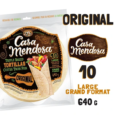 Casa Mendosa Original 10" Large Tortillas, 10 ct, 640 g