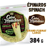 Casa Mendosa Spinach 10" Large Tortillas, 6 ct, 384 g