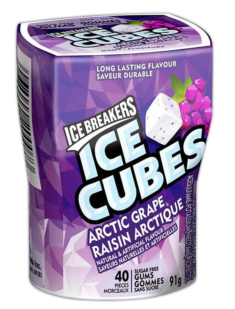 ICE BREAKERS ICE CUBES Arctic Grape Sugar Free Gum, 40 pieces