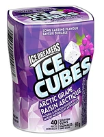 ICE BREAKERS ICE CUBES Arctic Grape Sugar Free Gum, 40 pieces