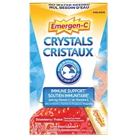 Emergen-C Crystals On-The-Go Immune Support Supplement with Vitamin C, Zinc , B Vitamins & Manganese, Strawberry Flavour, 24 Packets, Strawberry Flavour, 24 Packets
