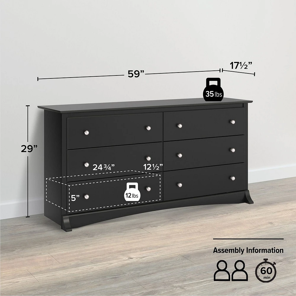 Prepac 6 Drawer Dresser