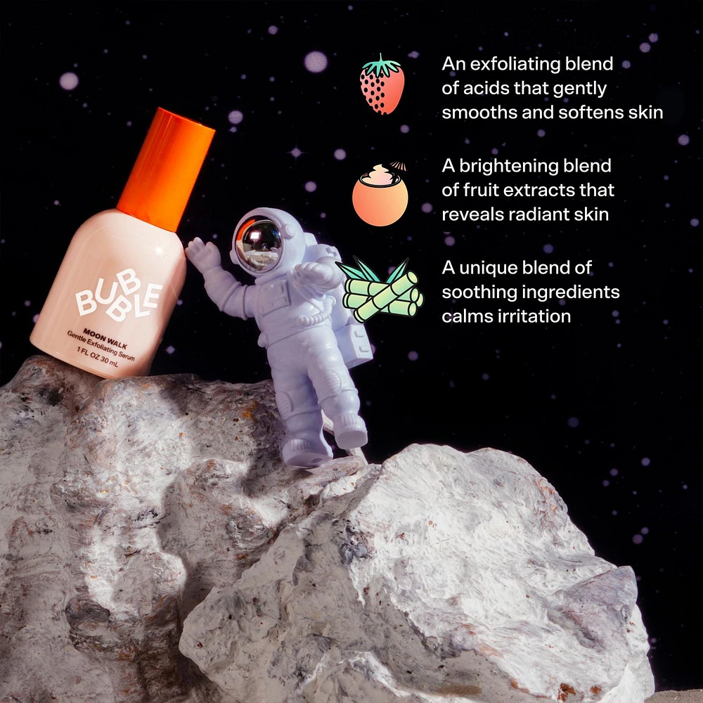 Bubble Skincare Moon Walk Gentle Exfoliating Serum, 1 FL OZ / 30ml, Moon Walk Gentle Exfoliating Serum