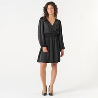 DV SATIN CROSS OVER DRESS