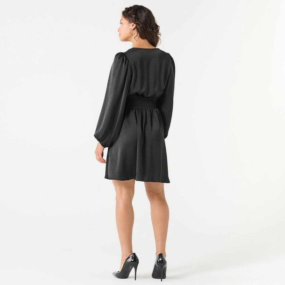 DV SATIN CROSS OVER DRESS