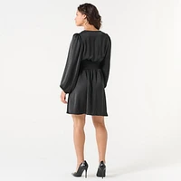 DV SATIN CROSS OVER DRESS