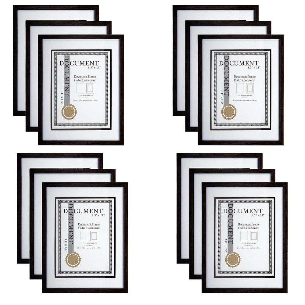 Truu Design 12-Piece Modern Gallery Certificate Document Frame Set