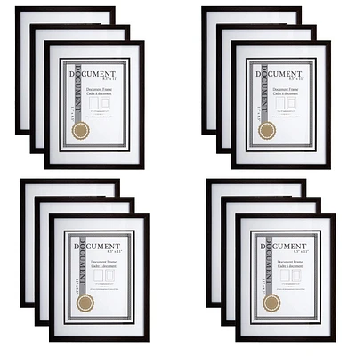 Truu Design 12-Piece Modern Gallery Certificate Document Frame Set