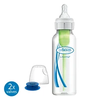 Dr. Brown's Natural Flow Specialty Feeding System with Anti-Colic Baby Bottle and Infant Paced Feeding Valve Starter Kit