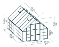 CANOPIA by PALRAM Balance 10 ft. x 16 ft. Greenhouse Kit - Silver<br>