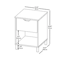 hometrends Nightstand, Rustic Oak, 1 drawer and 1 open shelf