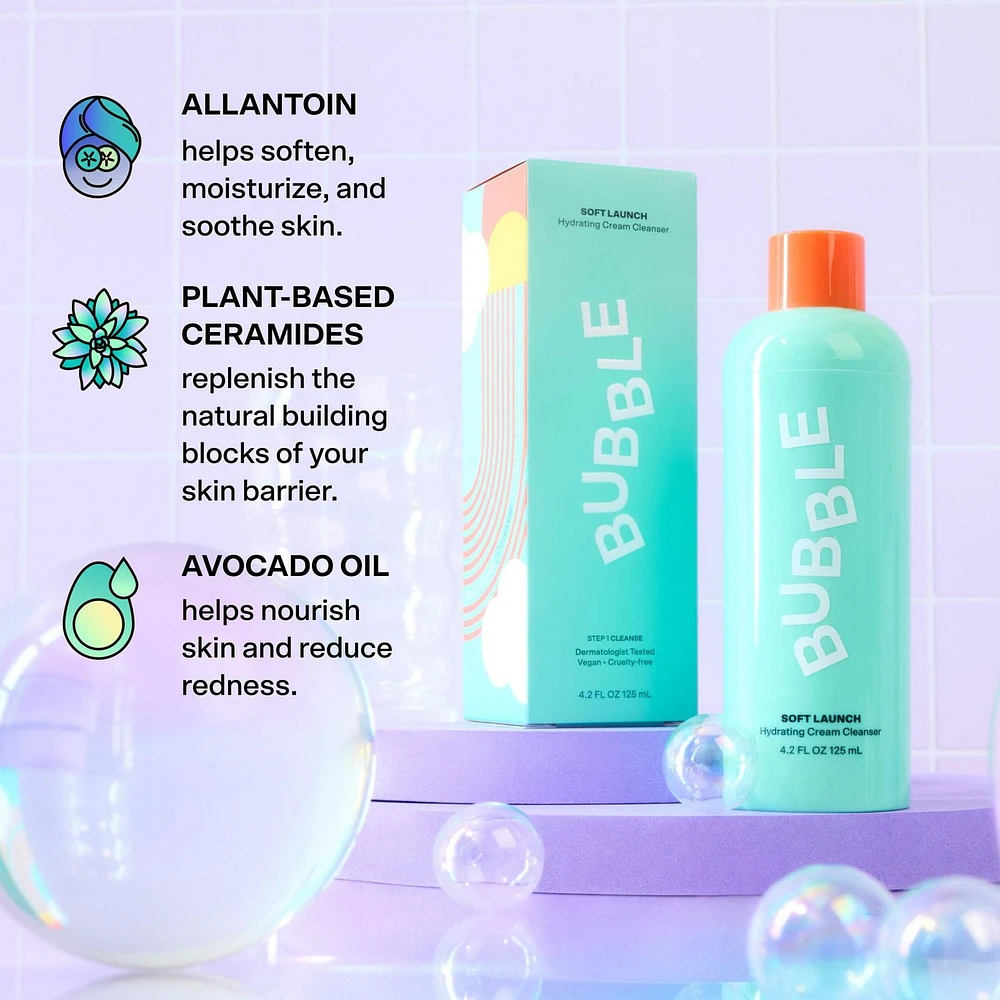 Bubble Skincare Soft Launch  Nettoyant Hydratant Crème, 125ml Crème Nettoyante Hydratante
