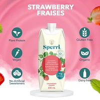 Sperri - Substituts de repas complets à base de plantes et boissons protéinées - Fraise, flacon de 330 ml (lot de 12) - Prêt à boire - Sans produits laitiers, sans gluten, sans allergènes courants