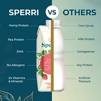 Sperri - Substituts de repas complets à base de plantes et boissons protéinées - Fraise, flacon de 330 ml (lot de 12) - Prêt à boire - Sans produits laitiers, sans gluten, sans allergènes courants