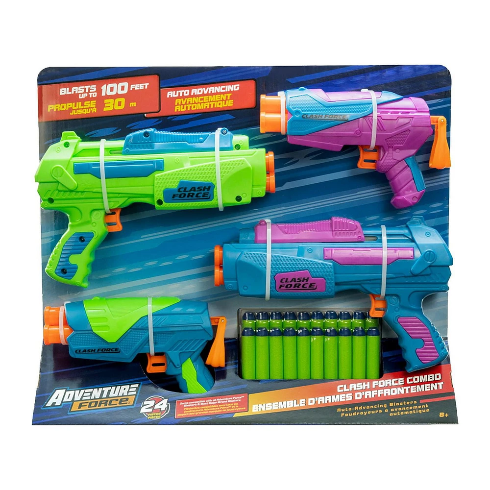 Adventure Force Clash Force Combo, 4-pack dart blaster set