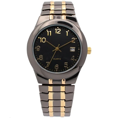 Montre george pour hommes aux tons d'or et de bronze industriel avec bracelet extensible